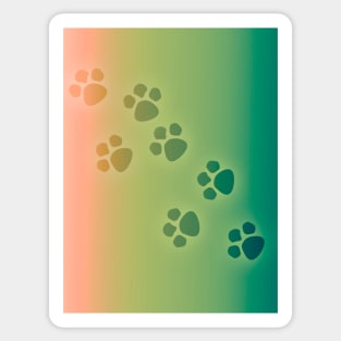 Paw Prints : Green Sticker